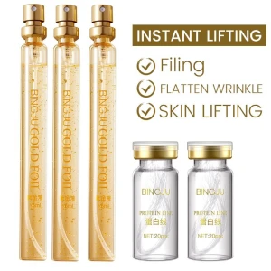 Serum gold collagen protein thread  for skin wrinkle remove skincare