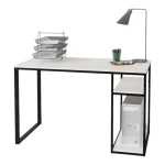Industrial Modern Metal Frame Wooden Computer Desk with Storage Shelves – 120cm Home Office Study Table Manufacturer Su