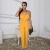 Import 06213NB High quality summer solid color v neck Sling jumpsuit included belt Women One Piece Jumpsuits And Rompers from China