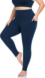 Plus Size Leggings for Women with Pocket Tummy Control Plus Size Yoga Leggings/Jeggings High Waist Workout Clothes (80%