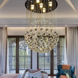 New Product Ce Approved Modern Hanging Decorative Bedroom Living Room Stainless Steel Crystal Chandelier Light