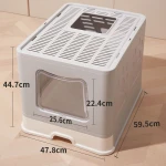 Extra Large Fully Enclosed Cat Litter Box, Foldable Drawer Type, Odor Control Cat Toilet