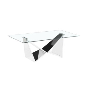 Wholesale modern stainless steel glass silver coffee table design for sale