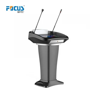 Digital Podium; Church Pulpit With Led Light & Goose Neck Mic.; Smart Equipment for Conference System