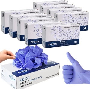 FINITEX Ice Blue Nitrile Exam Gloves Powder-free 1000 PCS Medical Gloves Examination Home Cleaning Food Gloves