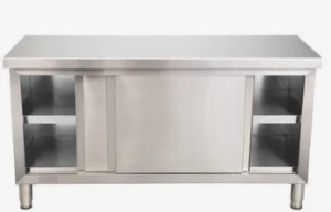 Stainless Steel Commercial Kitchen Single Sink Bench With Under Shelf