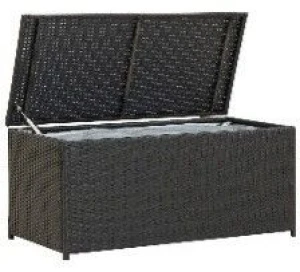 vidaXL Patio Storage Box Poly Rattan 39.3"x19.6"x19.6" Black