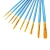 Import 10 pcs Multi-Function Paint Brush with Gold Nylon Hair and Short Blue Handle for Artists Kids Art Supply from China