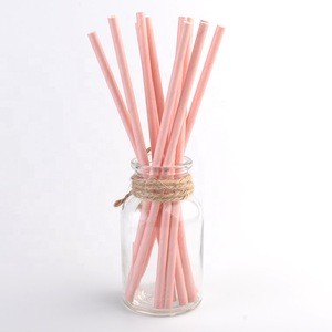 100% Compostable Pla Drinking Straw Disposable Pink Color Juice Paper Straw Printing
