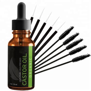100% pure organic cold pressure special label refined castor oil eyelash growth liquid