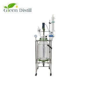 100l industrial chemical batch jacketed glass reactor for sale