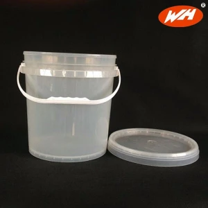 10L clear plastic bucket with lid and handle, paint bucket, paint pail