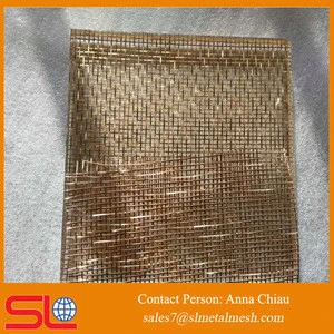 10mm tempered Copper Wire Mesh laminated glass prices