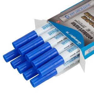 10Pcs/box high durability easy to clean black refillable dry erasable whiteboard marker pen