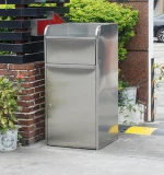 110L large movable stainless steel waste bin