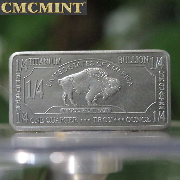 1/4 oz 999 Fine titanium Buffalo Bar