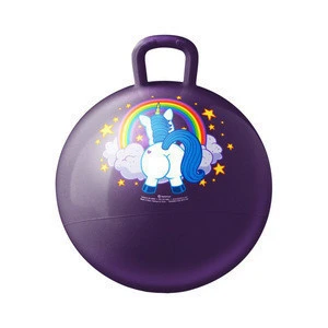 18in 2-Decal jumping hopper - unicorn animal ball with pump for storage and play