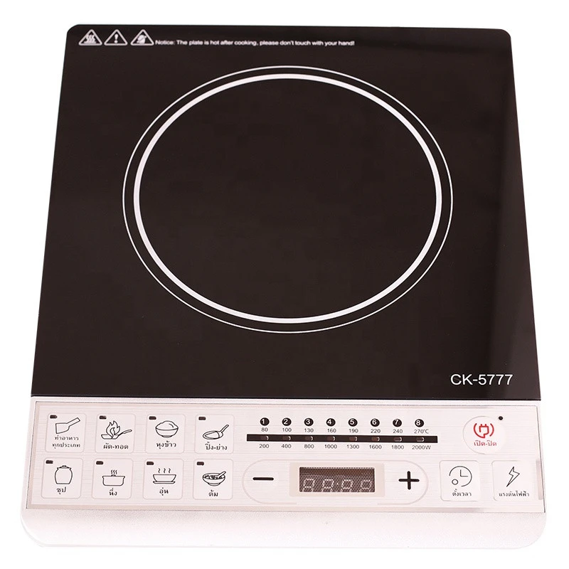 2000W single burner black crystal plate desktop Induction Cooker/push control with digital display induction cooker