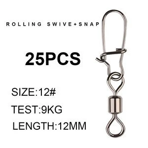 200PCS Stainless Steel Fishing Connector Pin Bearing Rolling Swivel Snap fishing Tackle Accessories