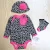 Import 2016 high level organic cotton leopard stripe pretty lace flower baby girls clothing from China
