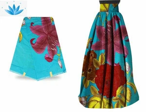 2017 Fashion High Waisted Skirts African Flower Wax Print Long Maxi Skirt For Women Autumn