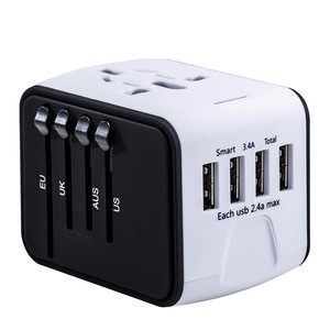 2018   NEWEST all in one universal usb travel power adapter 4 USB for travel accessory kit best for traveling companion