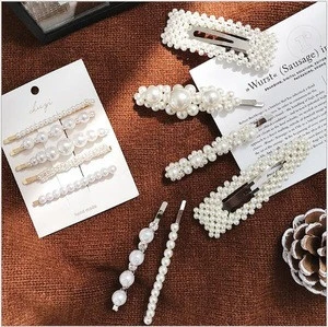 2018 factory hair accessories wholesale fashion alloy pearl women hairpin