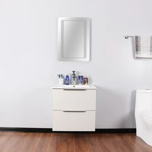 2018 modern Chinese cheap wholesale pvc waterproof corner vanity table with led mirror european drawer bathroom furniture