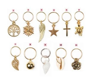2020 Fashion Gold Hair Rings Alloy Dreadlocks Beads Leaves Tortoise Snowflake Shell Pendant Hair Accessories Jewelry for Braids