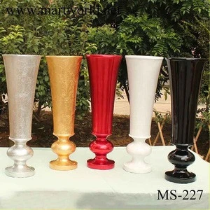 2020 Hot sale fiber glass vase flower pots&amp;planters walkway pillar for wedding party decoration,hotel garden decoration (MS-223)