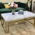 Import 2020 hot sell golden stainless steel rectangle modern marble coffee table from China