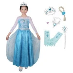 2020 New Design Cartoon Party Halloween Cosplay Costume Kids Long Sleeve Princess Dress With Cape