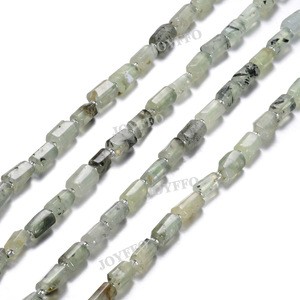 2020 New Natural Prehnit Crystal Raw Column Smooth Prehn Quartz Loose Beads Stone For DIY Bracelet Necklace Jewelry Making