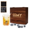 2021 Amazon Top Seller Food Grade Whiskey Cooling Rocks Ice Cube for Chilling Whisky Wine Drinks with Natural Slate  Coaster