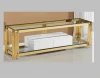 2021 coffe table coffee table modern  new  gold polished stainless frame with MDF drawer tv stand coffee table glass