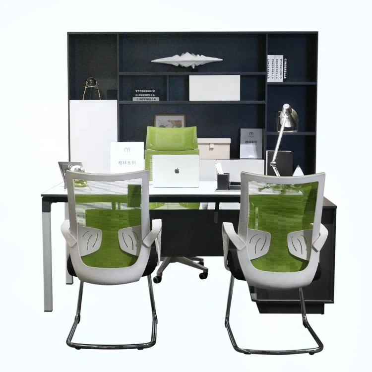 2021 Latest Black and White mueble para oficina schreibtisch executive desk office furniture