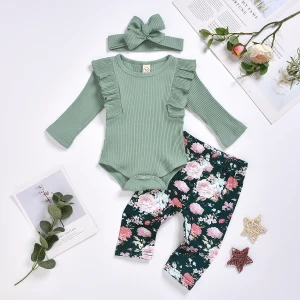 2021 Snap Button Autumn Winter 100% cotton soft knit short/long sleeves Jumpsuit Newborn Baby Clothes Baby Rompers//