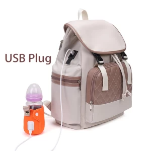 2022 new multifunctional portable folding Drawstring with USB plug baby diapers bag