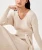 Import 2023 New Arrival womens quality knit crew neck casual pure cashmere dress women with belt from China