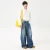 Import 2024 Summer New Loose Mens Trendy Retro draped Wide Leg Jeans Beauty Washed Crease Denim Fabric Straight Style Baggy Jeans from China