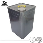 20L Square Chemical Metal Tin Can with Plastic Handle/Jerry Can with metal opening and bang for