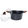 24cm/10inch Soup Pot With Glass Lid Non-stick Coating Aluminium Induction Bottom Cooker Sauce pan Casserole pot