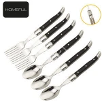 24PCS Stainless steel abs handle laguiole flatware set