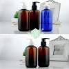 250ml PET clear Round cosmetic Boston Lotion pump plastic shampoo bottle