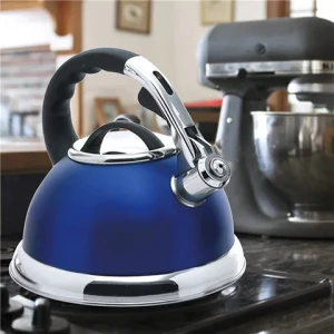 3.0 Qt Stainless Steel Opaque Blue Whistling Tea Kettle