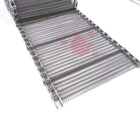 304 stainless steel 90 Degree turning Agriculture Conveyor Mesh Belt roller chain driven belt