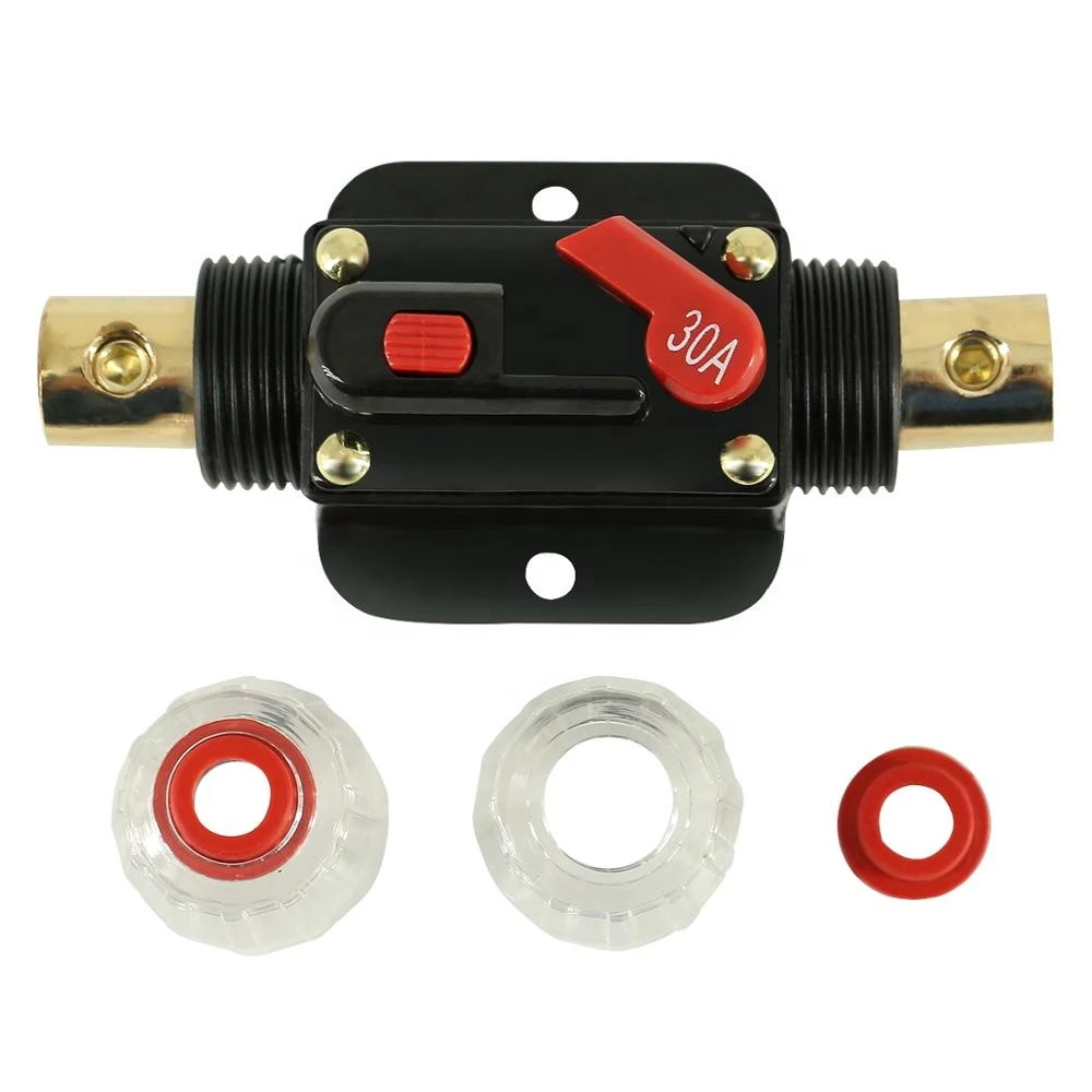 30A Circuit Breaker with Manual Reset Fuse Holder 30 Amp for Car Audio Marine Boat Stereo Switch Inverter Replace Fuses