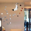 3D Acrylic Wall Stickers Stars Moon Mirror Wall Decal Posters Decorative DIY Mural Home Decor