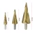 Import 3PCS Step Drill Bit Set HSS Titanium Coated Spiral Grooved Drill Bits with Hex Shank Automatic Spring Loaded Center Punch from China