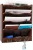 Import 5-Tier Wall File Holder Hanging Mail Organizer Wood Magazine Literature Rack with 6 Hooks Brown from China